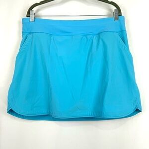 Lands’ End NEW Women’s Sz 14P Petite Swimwear Water Skort Quick Dry UPF 50+ Blue